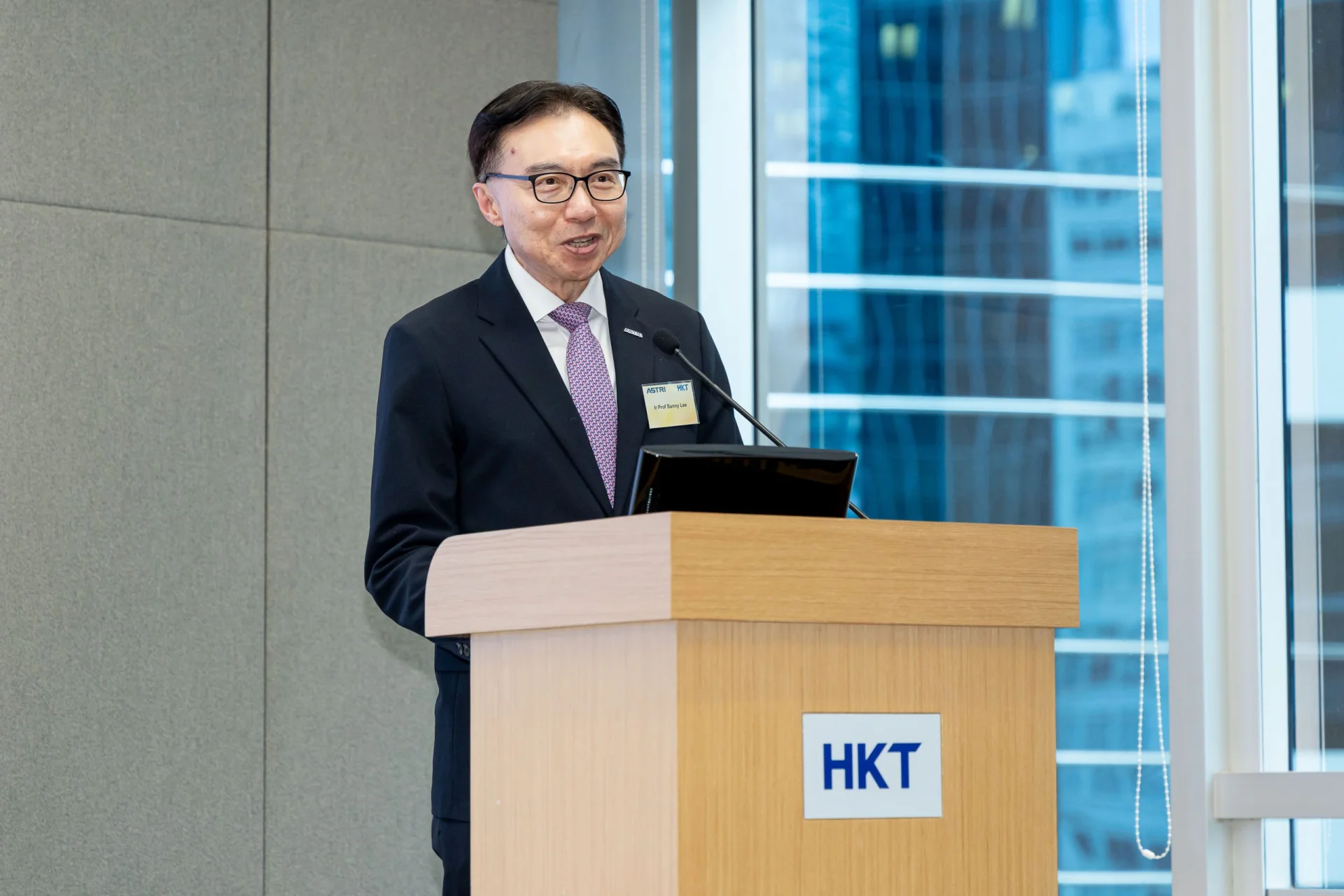 Ir Prof Sunny Lee, Board Chairman of ASTRI, says that ASTRI is honored to partner with HKT to set up joint laboratory at HSITP in the inception year of the National 15th Five-Year Plan.